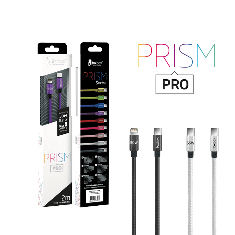 Cable-Foxbox-Prism-Pro-2M---Lightning-a-Type-C---Negro